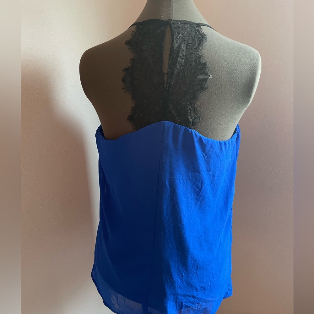Eyelet Lace Racerback Chiffon Tank